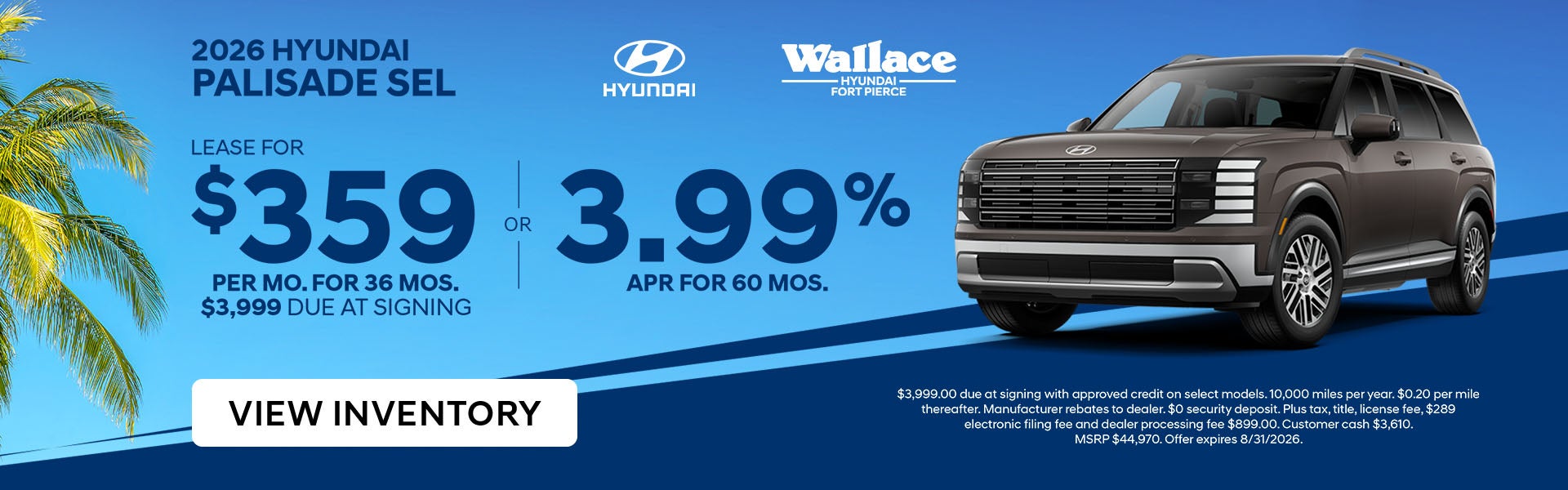 Palisade Special Offer