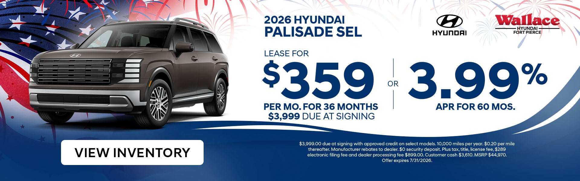 Palisade Special Offer